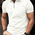 Men's Solid Summer Shirt - Short Sleeve, Lapel Design, High Stretch & Comfortable for Outdoor Adventures