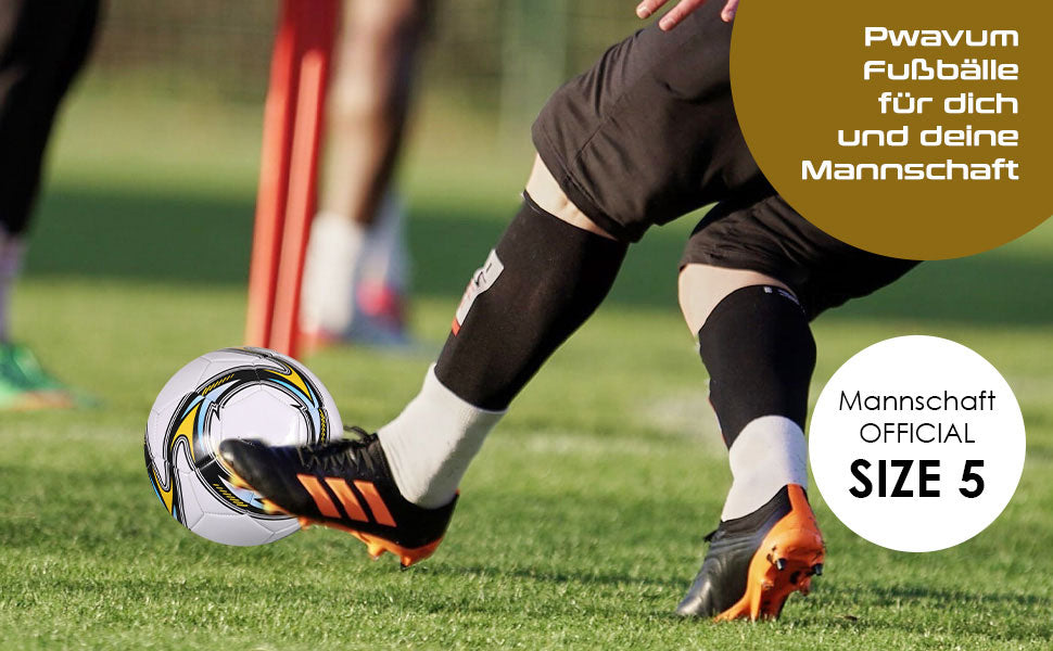 Official Size 5 Training Soccer Ball - Durable Machine-Stitched PVC Football