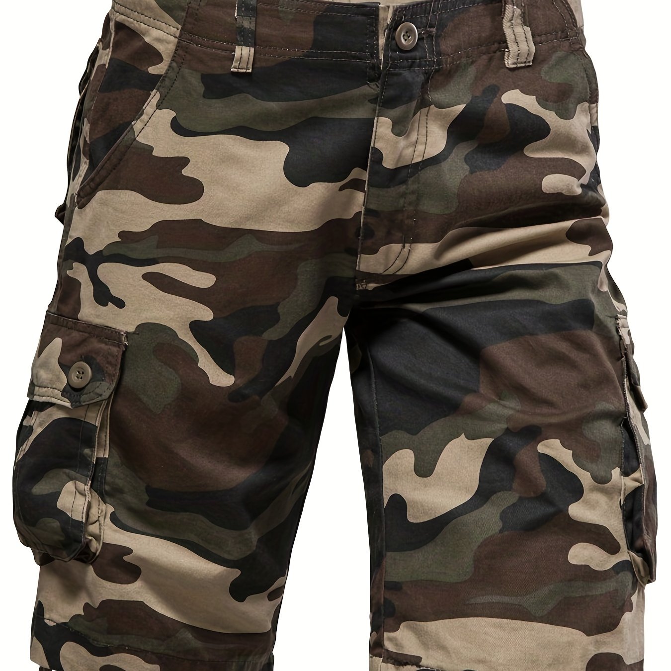Men's Camo Cargo Shorts - Loose Fit, Comfortable Summer Shorts with Multiple Pockets, Woven Cotton Casual Pants