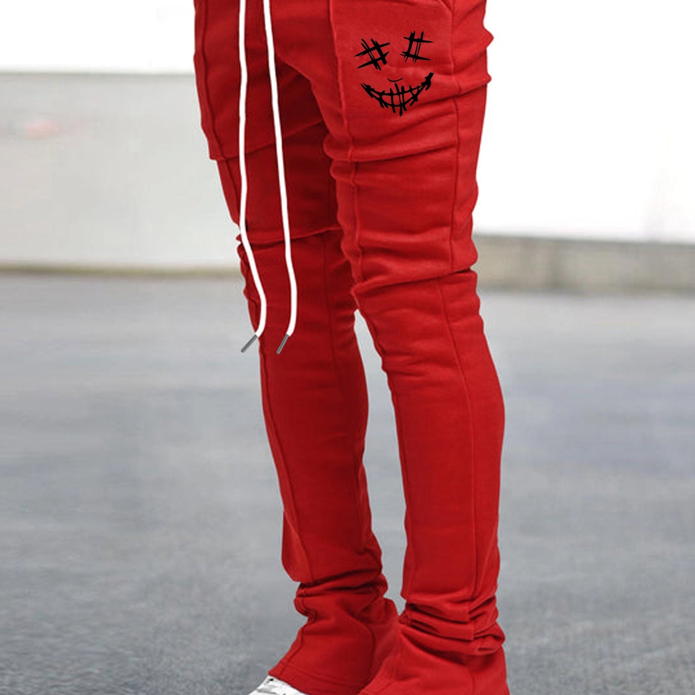 Mens Fashionable Flared Pants - Slim Fit, Adjustable Drawstring, Trend-Driven Style for Comfortable Everyday Wear