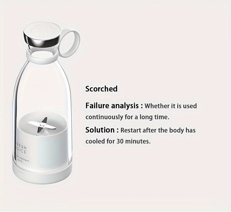 [Portable Fruit Blender] Wireless Mini Fruit Blender Juicer - 350ML Portable Electric, Perfect for On-the-Go!