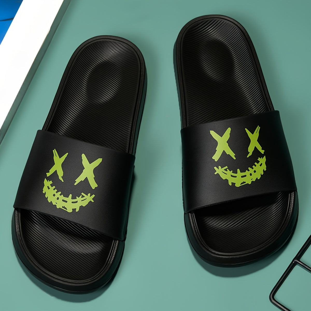 Mens Lightweight Non-Slip Slides - Ultra-Comfortable Open Toe Design for Quick Dry, Indoor/Outdoor Wear - Perfect Beach & Summer Slippers